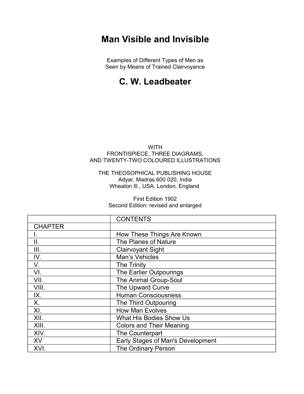 C W Leadbeater - Man Visible and Invisible v2 cover