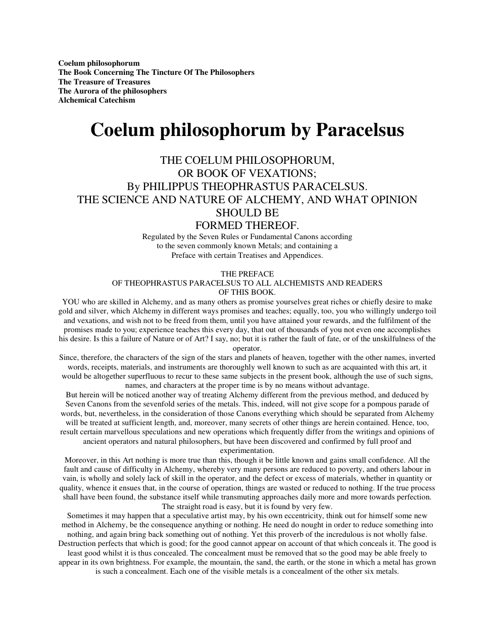 Hermetic and Alchemical Writings of Paracelsus cover