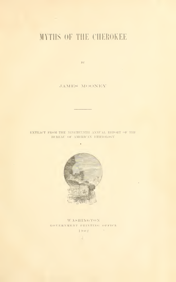 Myths Of The Cherokee - J Mooney cover