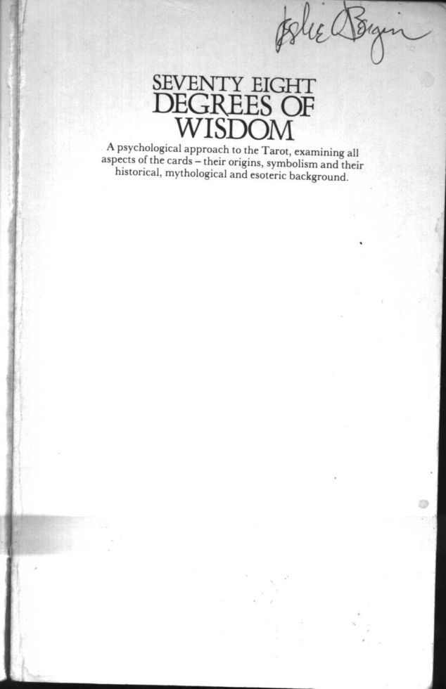Pollack - 78 Degrees of Wisdom- a Book of the Tarot Major & Minor Arcana combined cover