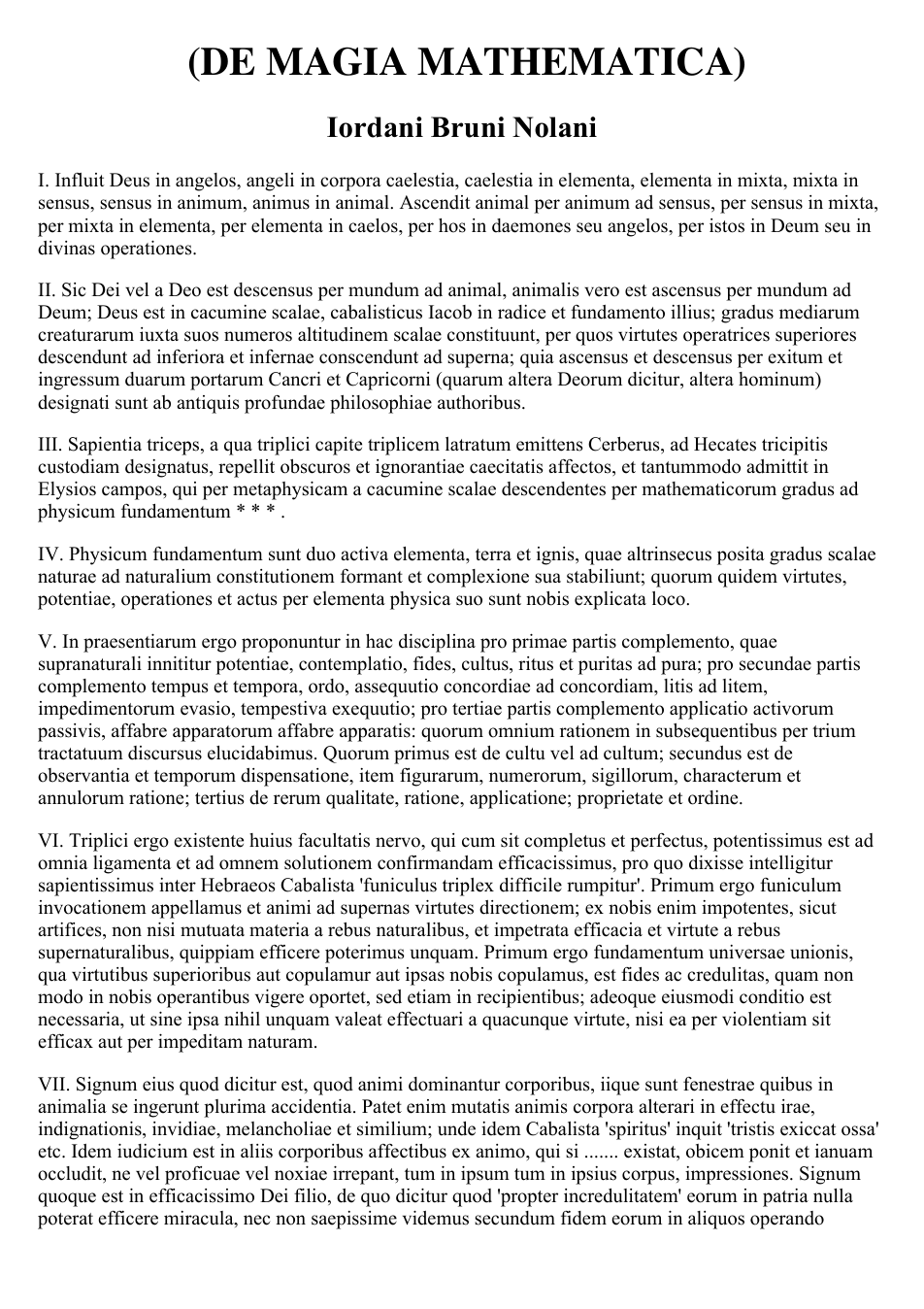 Giordano Bruno - De Magia Mathematica v2 cover