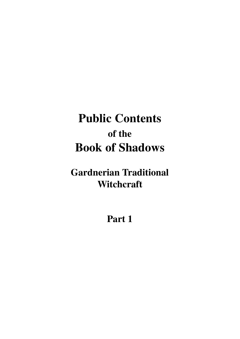 Gardnerian Traditional Witchcraft cover