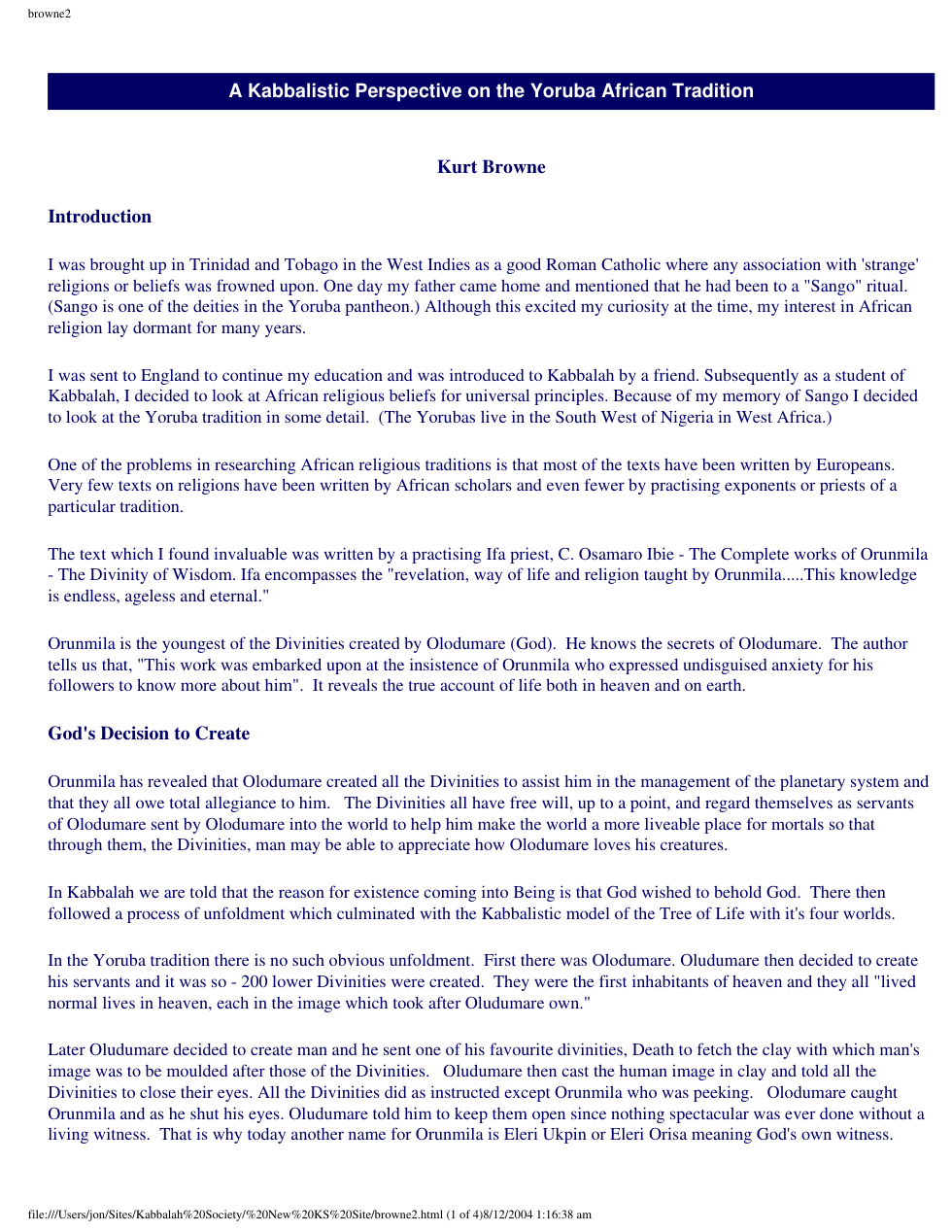 Kabbalah and the Spiritual Tradition ofr Africa cover