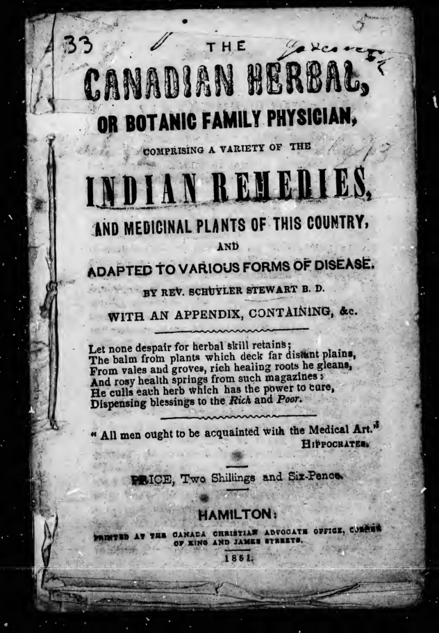 The Canadian herbal, or botanic family physician comprising a variety of the Indian remedies and medicinal plants of this~1 cover