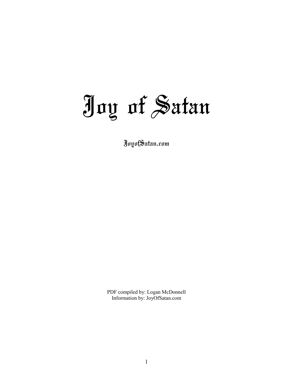 Joy of Satan cover