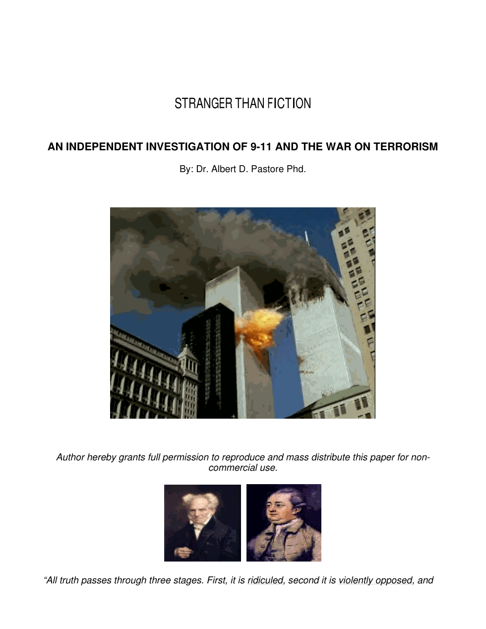 Stranger Than Fiction - Dr. Albert D. Pastore cover