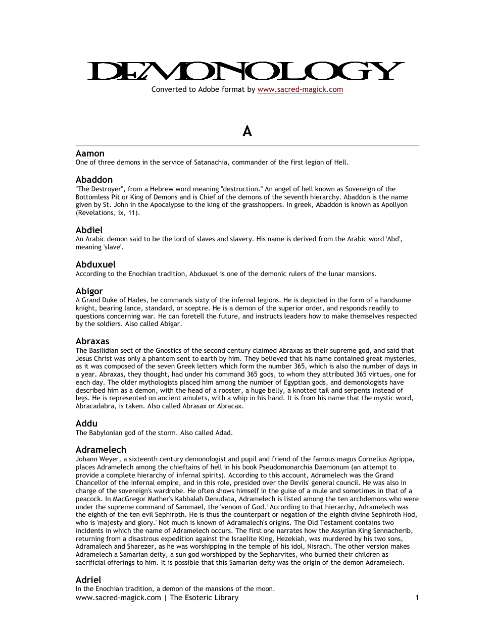 Demonology Guide cover