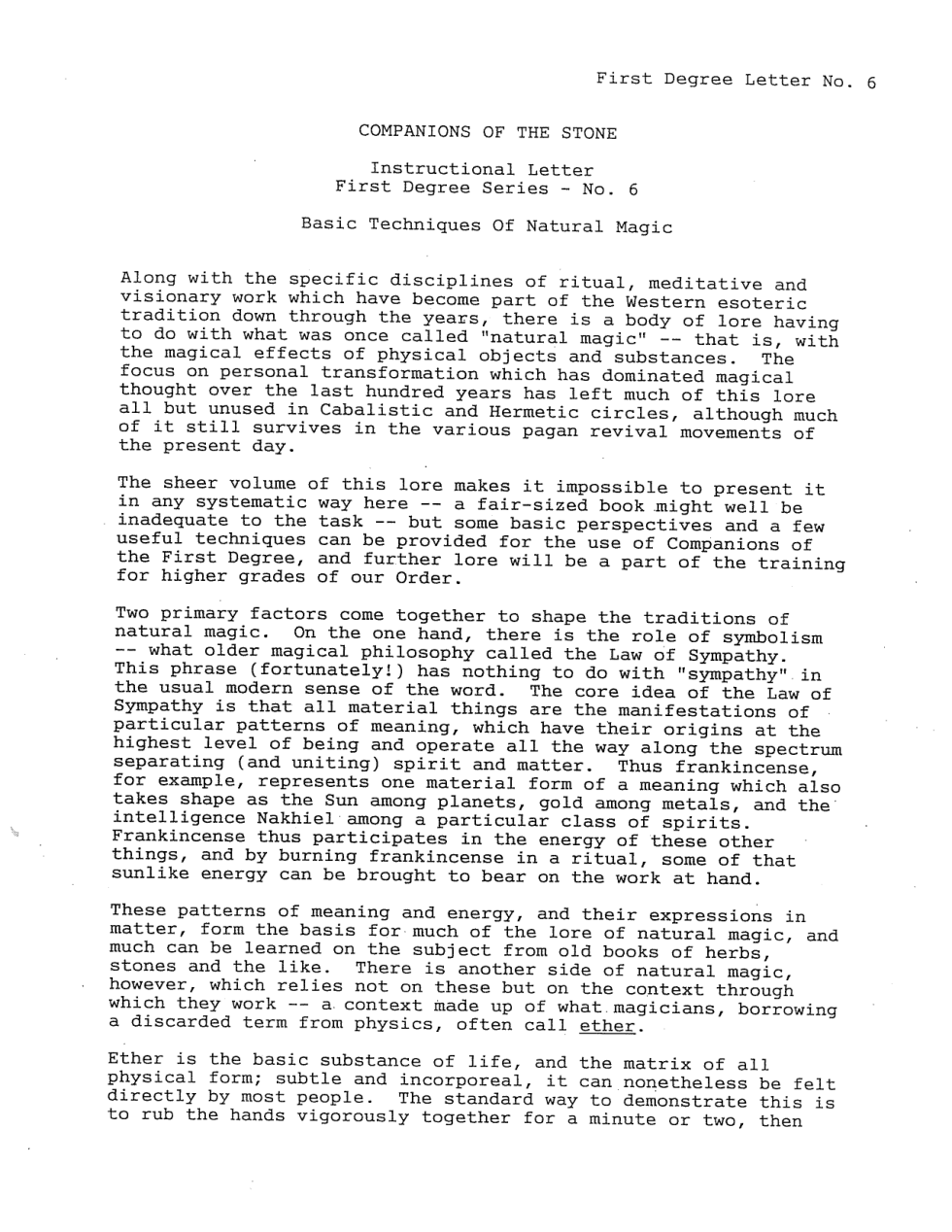 Instructional Letter 6 - First Degree cover