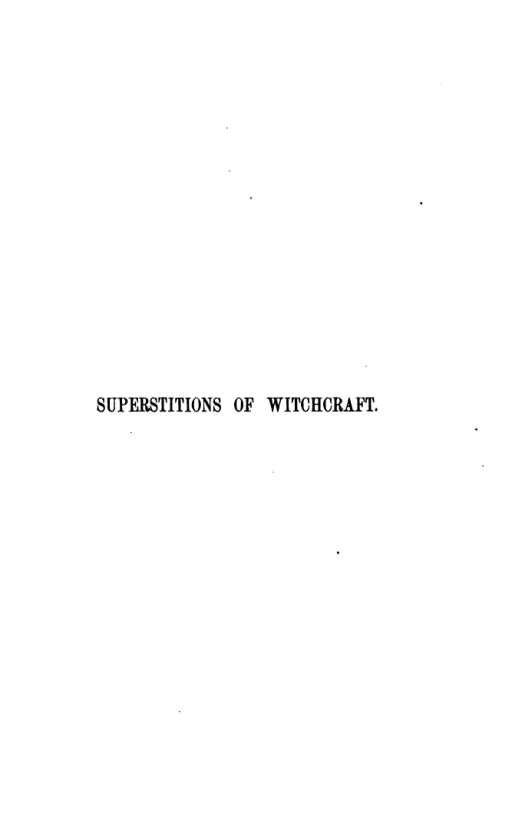 The Superstitions Of Witchcraft(1865) cover