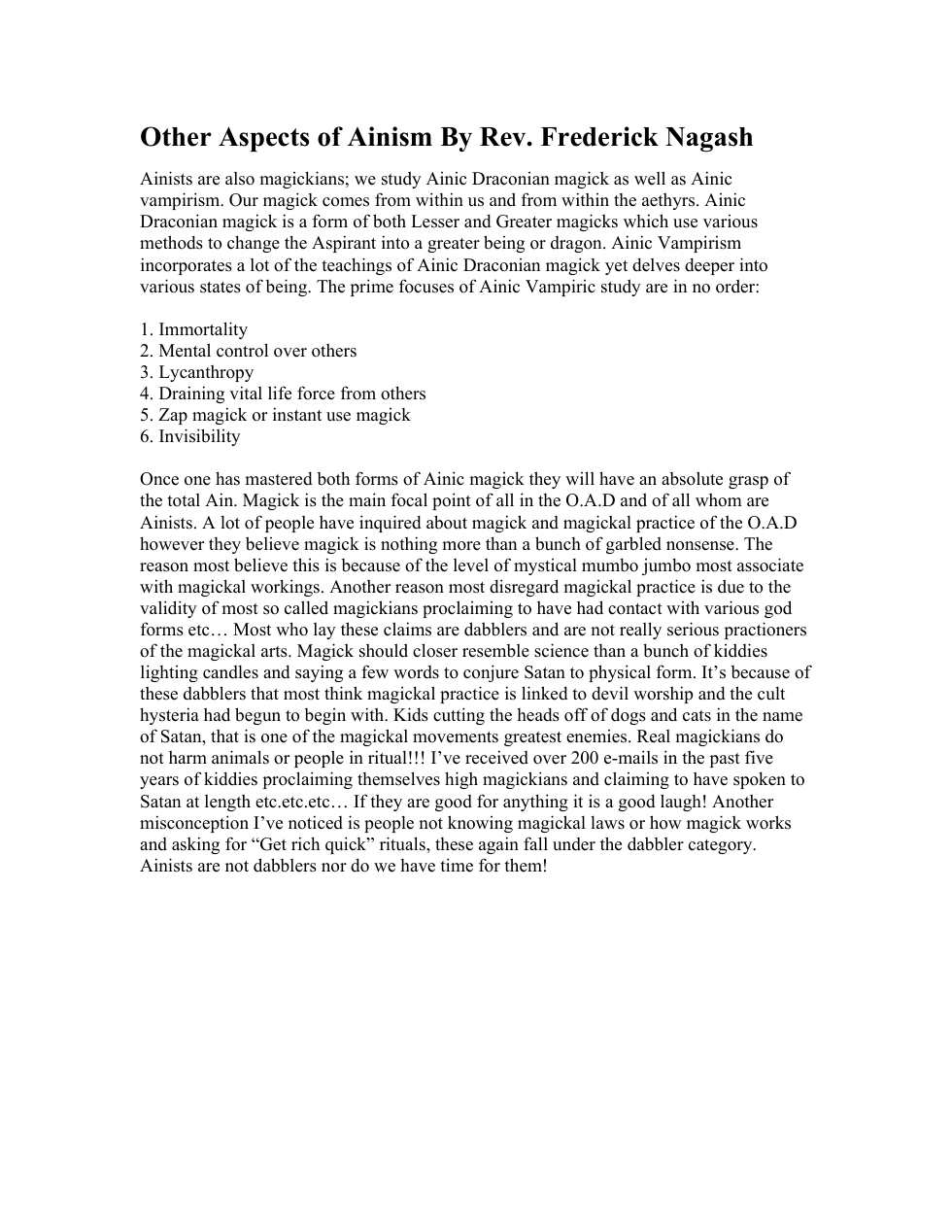 Other Aspects of Ainism cover