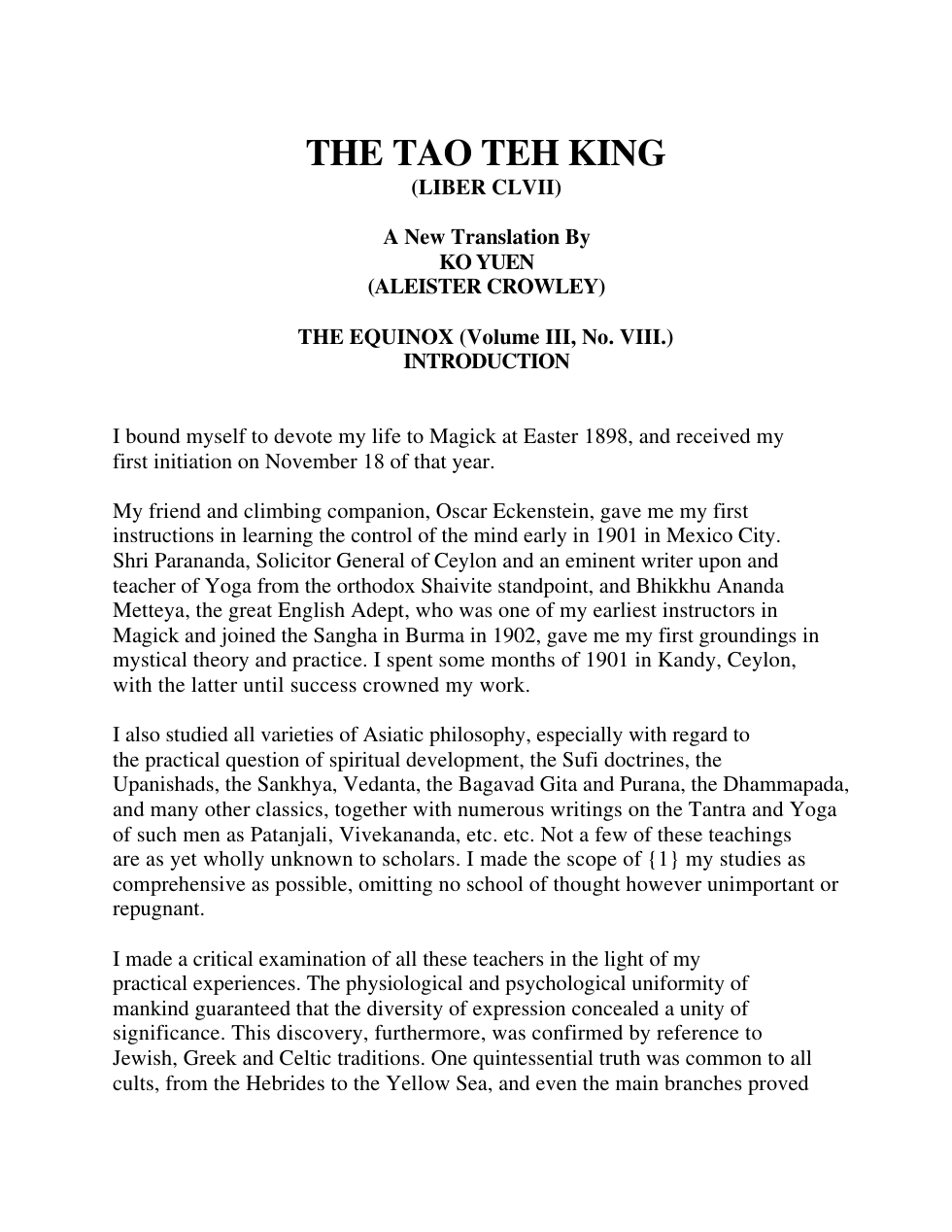 Aleister Crowley - Tao Teh King cover