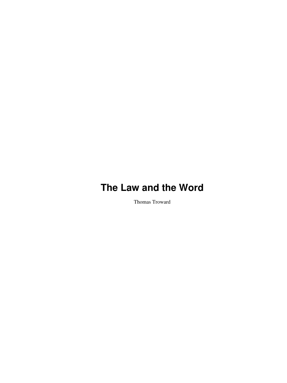 Law And The Word cover