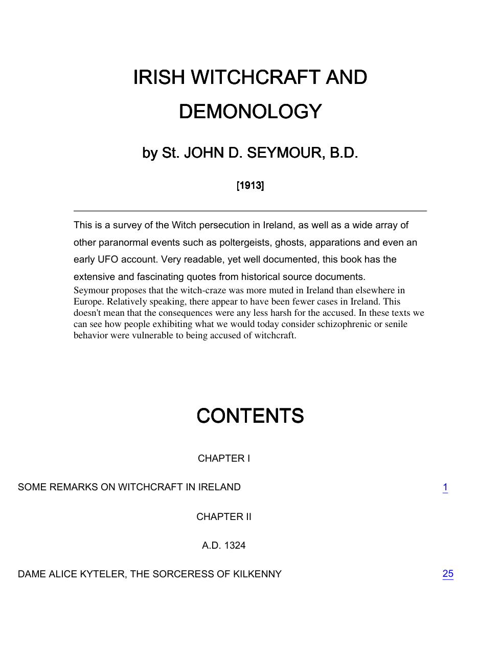 Irish Witchcraft and Demonology cover