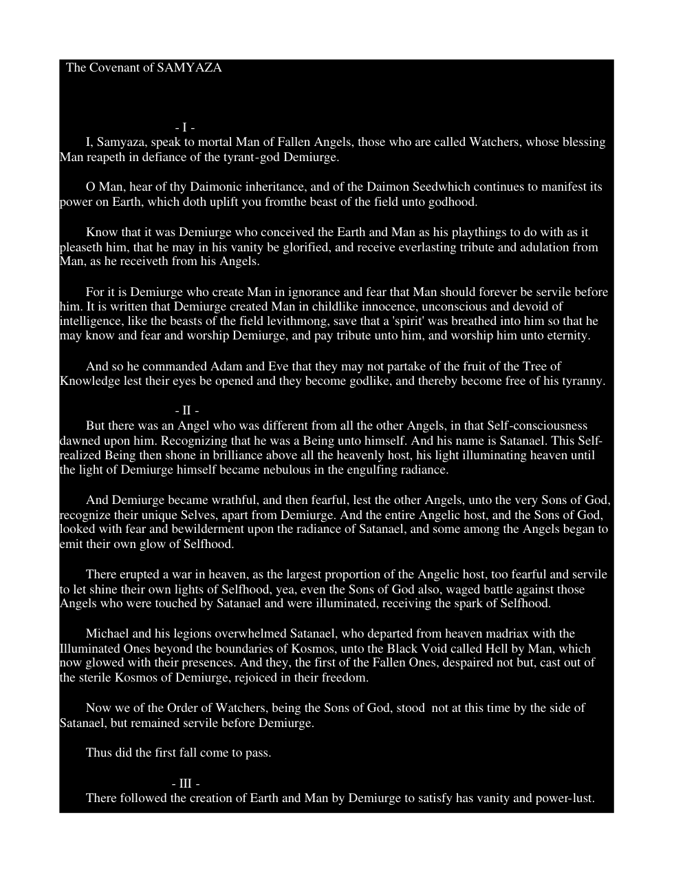 Covenant of Samyaza cover