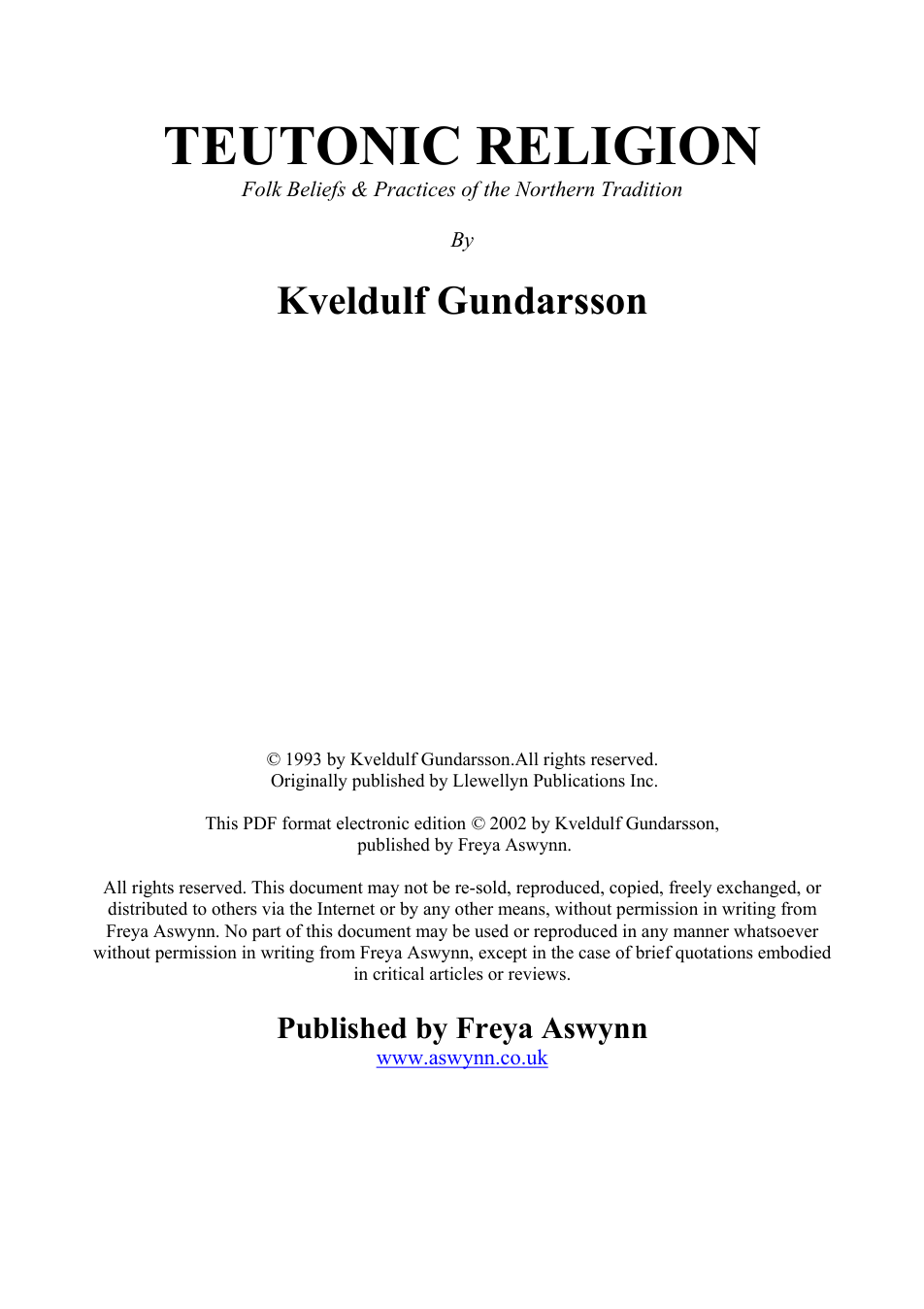 Teutonic Religion cover