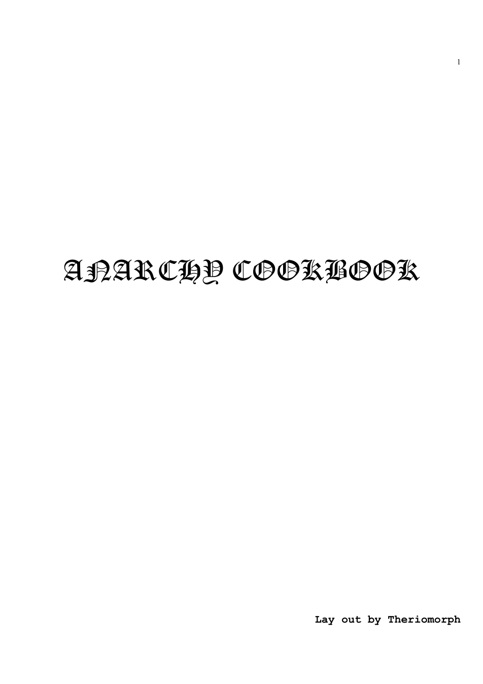 Anarchy Cookbook cover