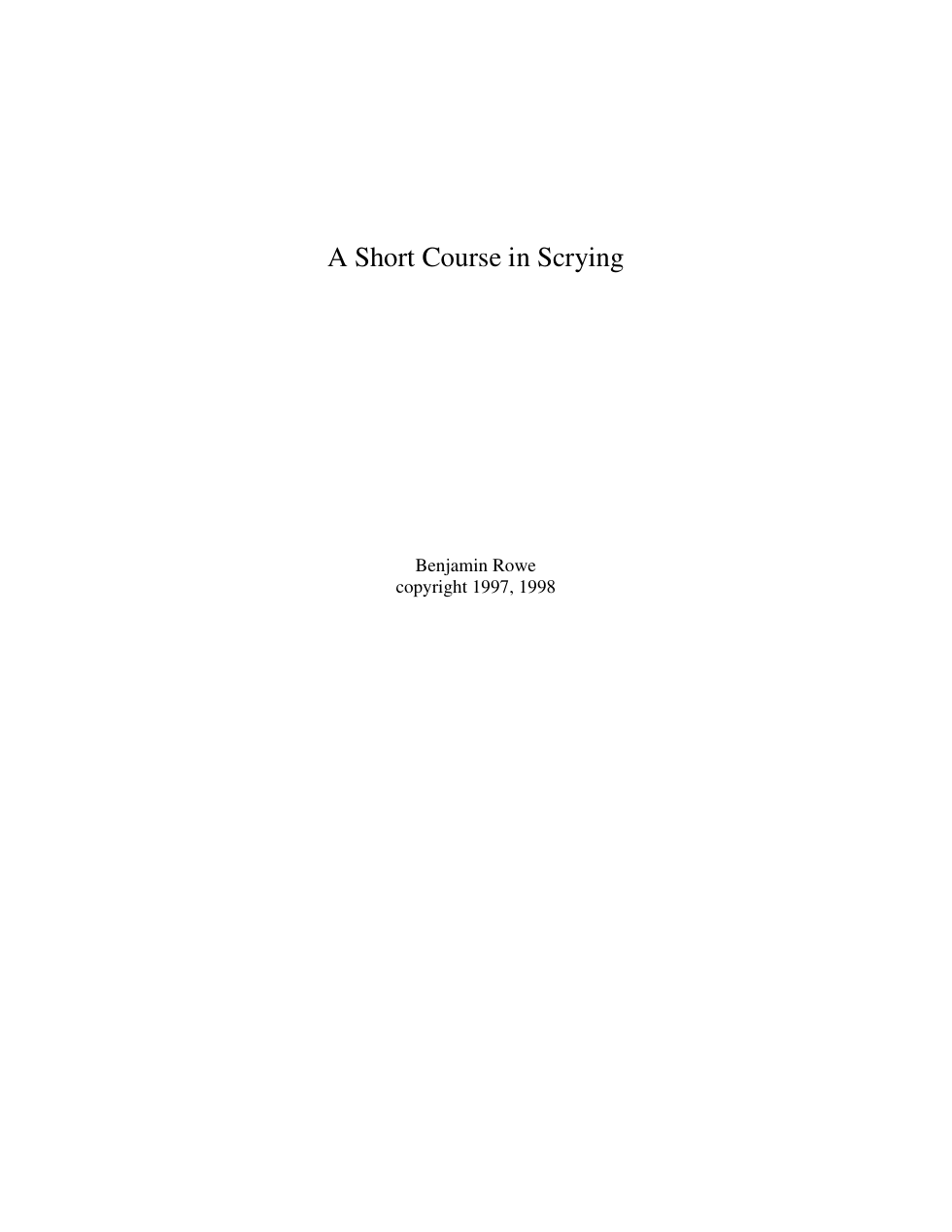 Scrying cover