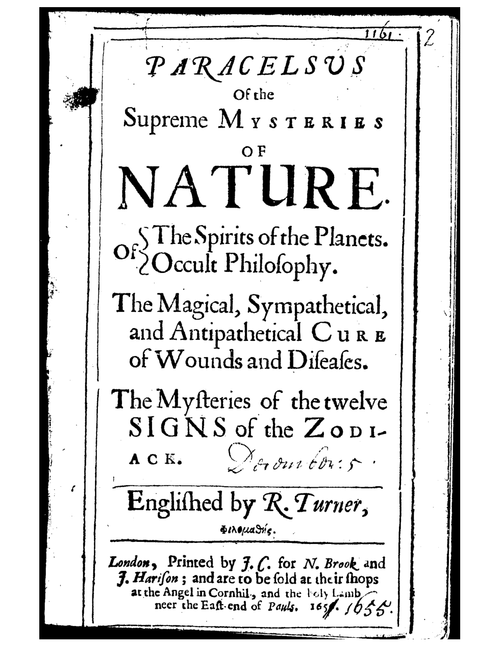 Paracelsus - Of The Supreme Mysteries cover
