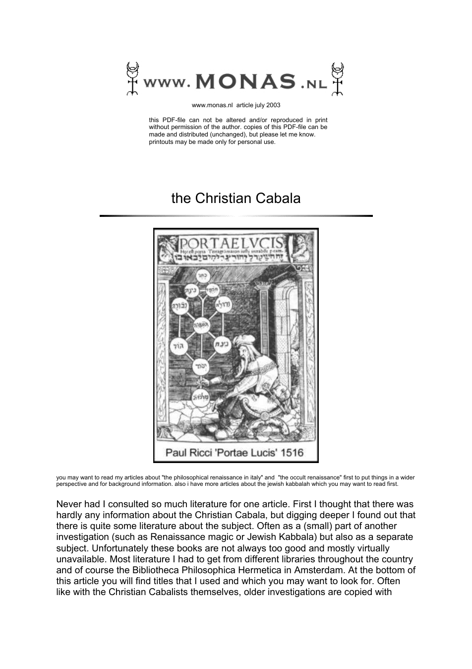 Christian Cabala cover
