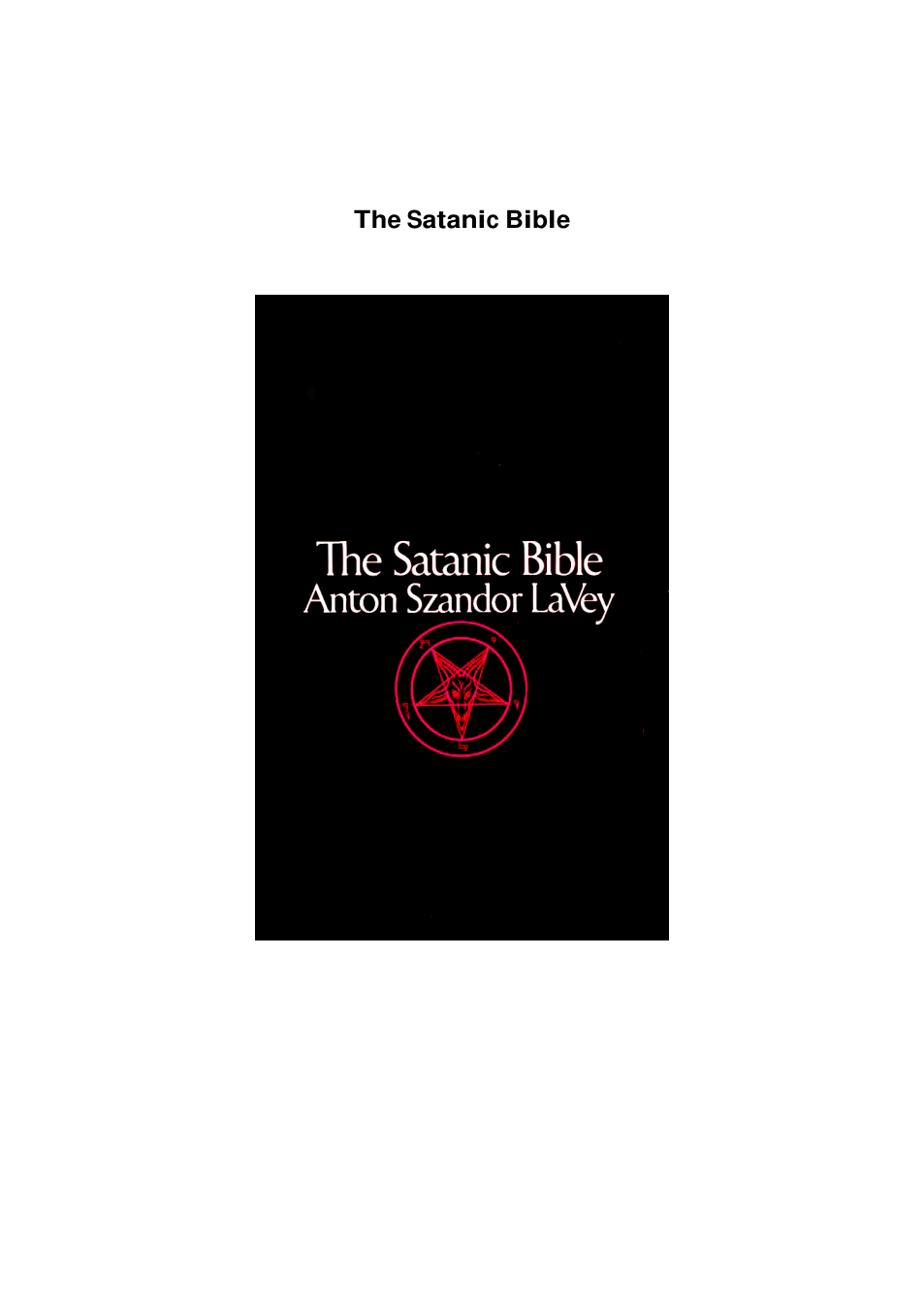 Anton LaVey - The Satanic Bible (Pure Edition) cover