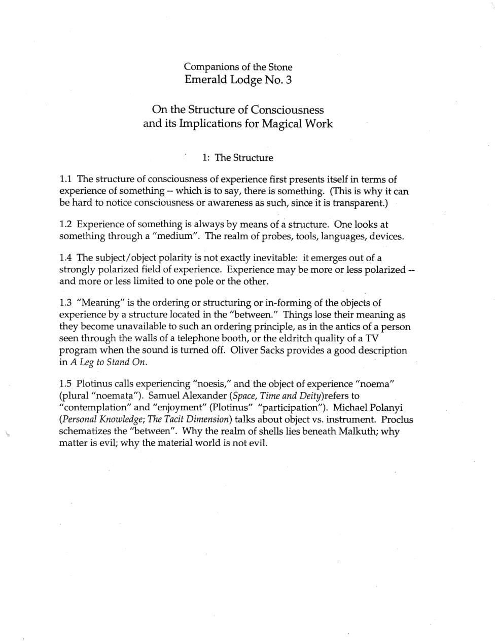 On the Structure of Consciousness Lecture cover