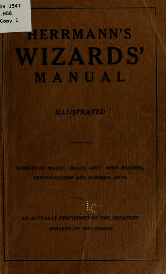 Herrmann's wizards' manual; a practical treatise on coin tricks cover