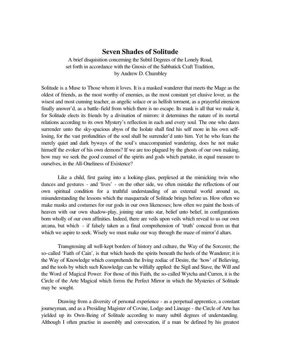 Seven Shades of Solitude cover