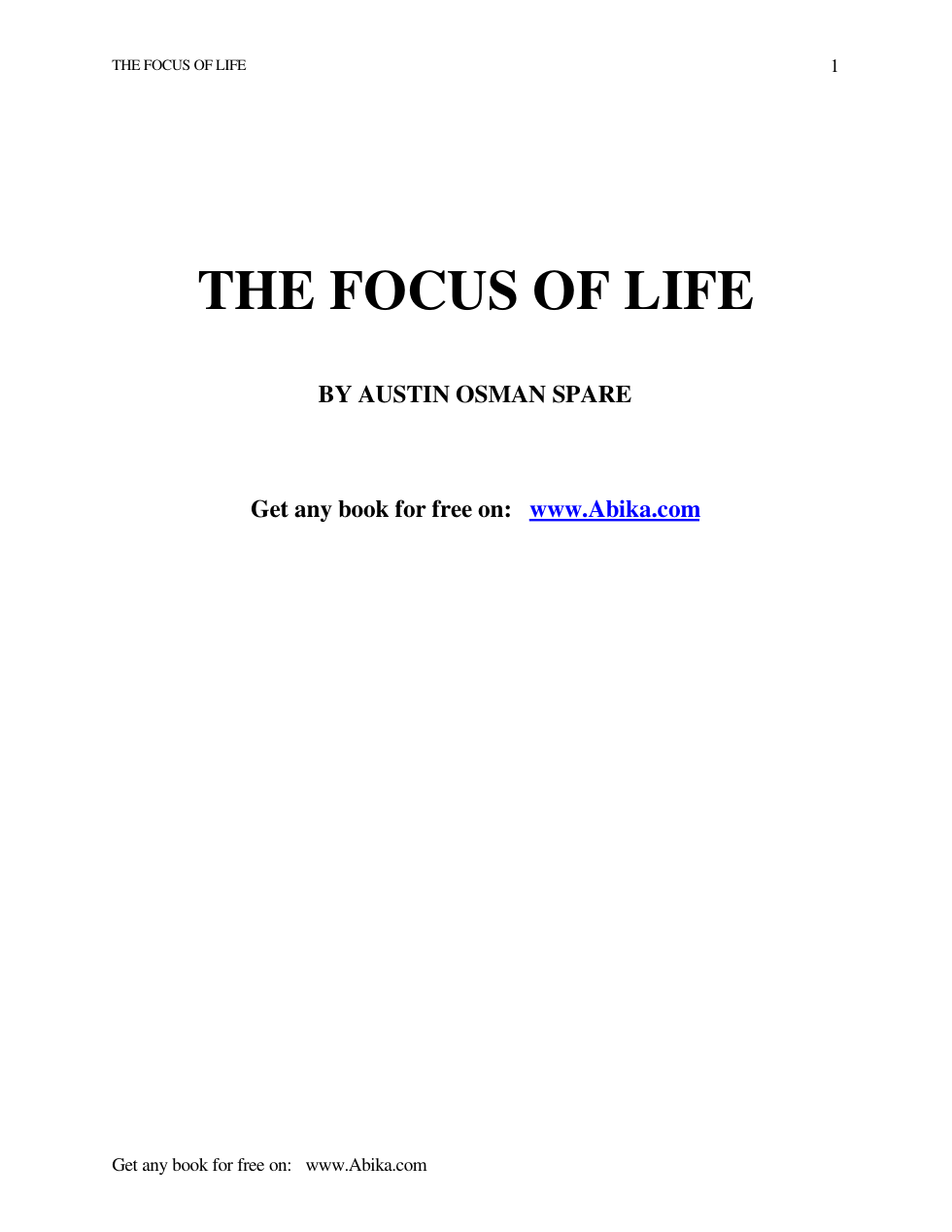 Focus Of Life cover
