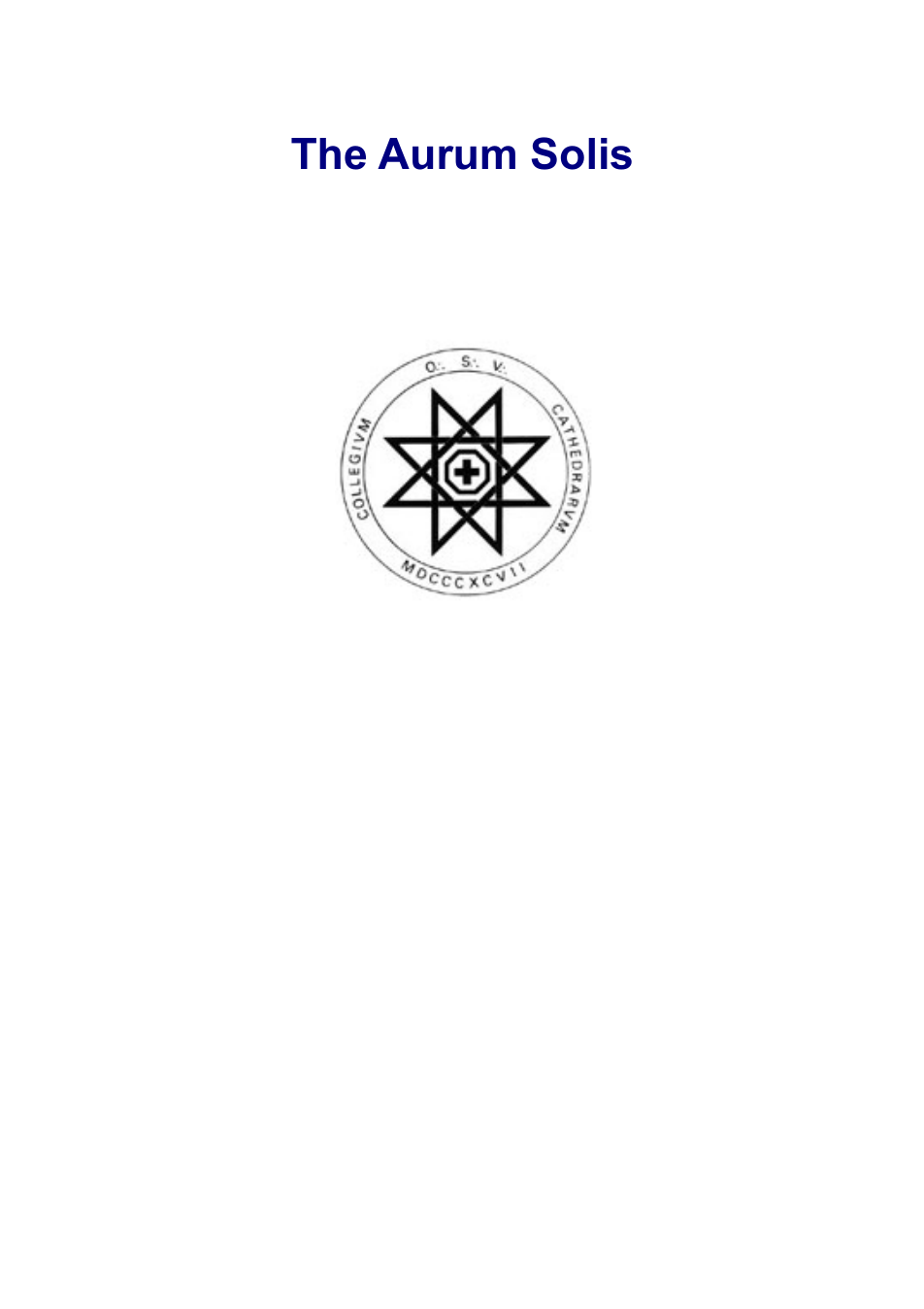 The Aurum Solis cover
