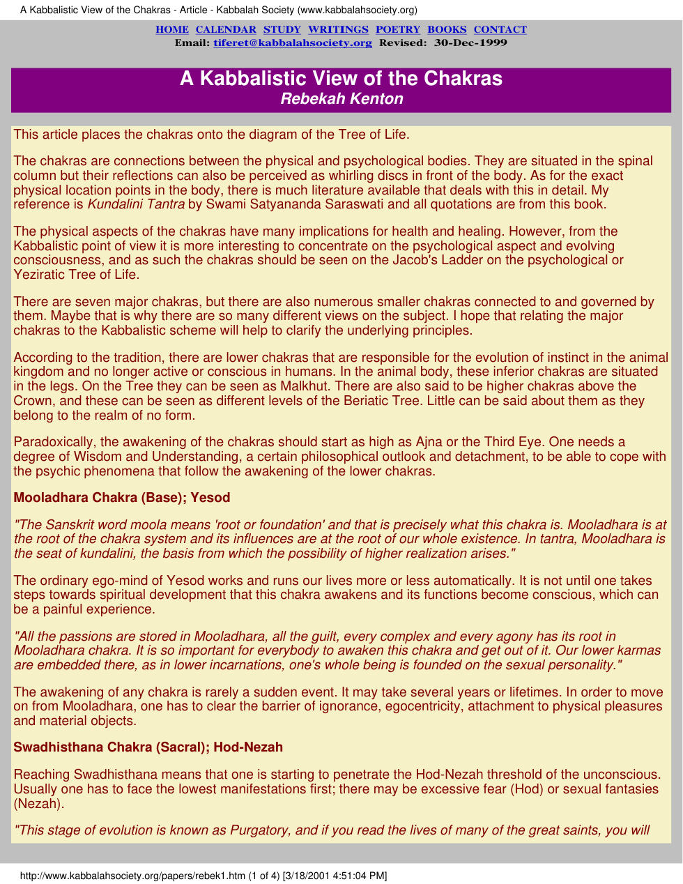 Kabbalistic View of the Chakras cover