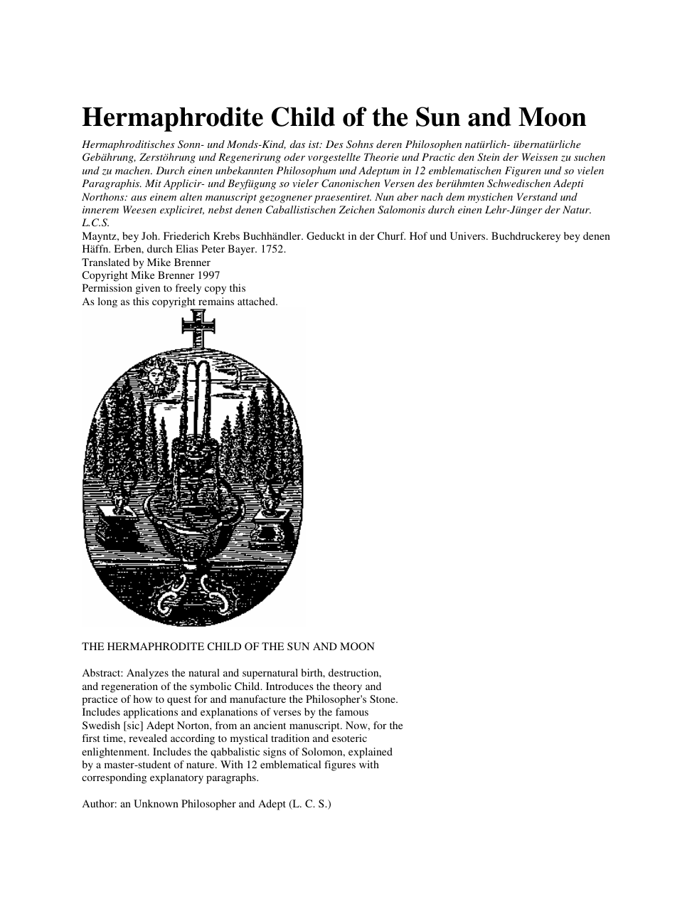 Hermaphrodite child of the Son and Moon cover