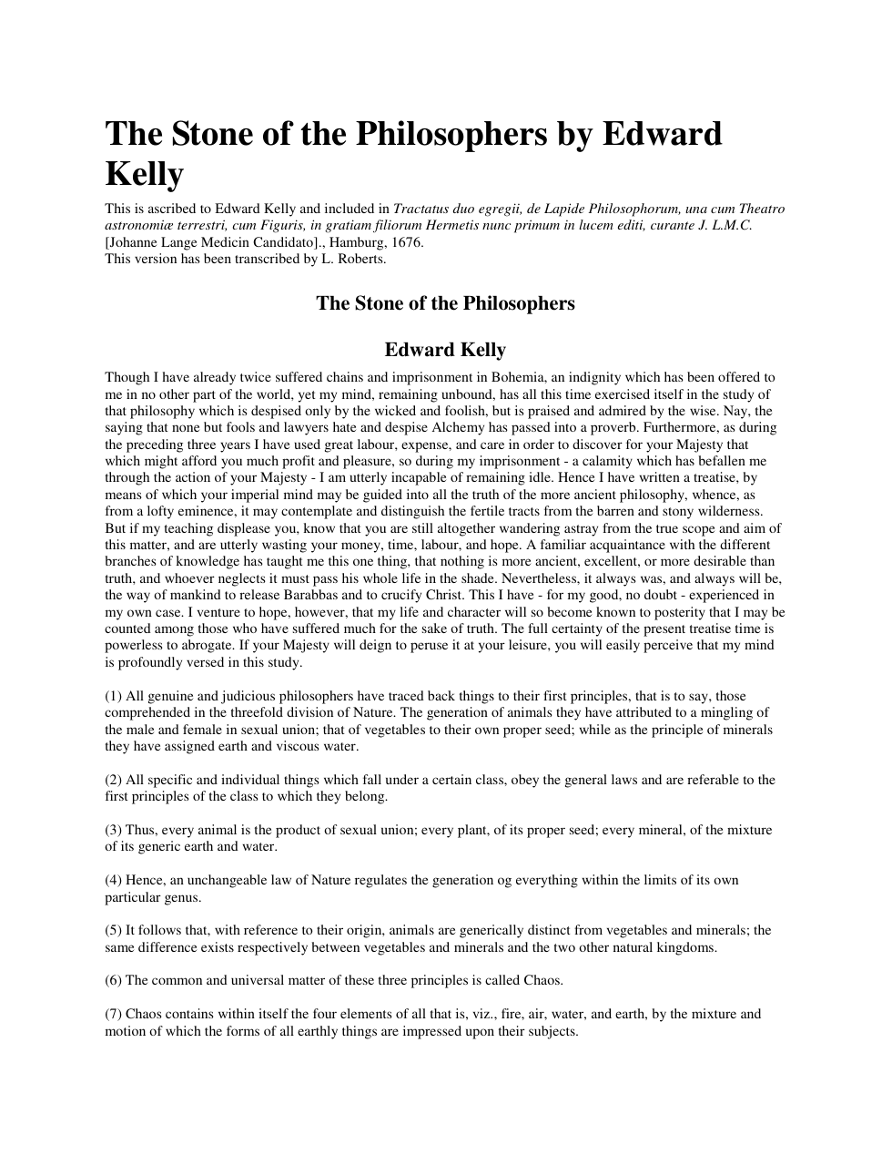 Edward Kelly's The Stone of the Philosophers cover