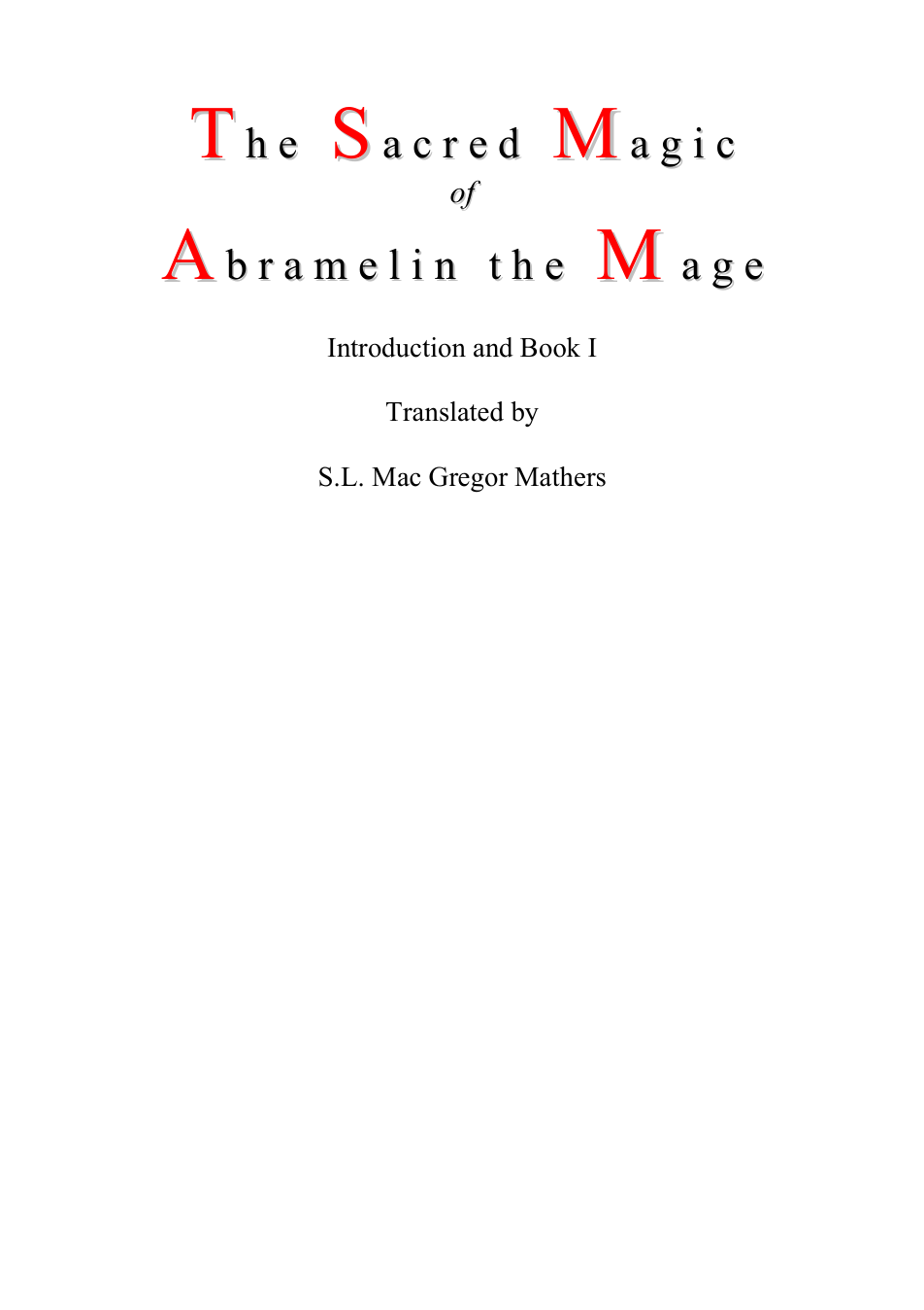 The Sacred Magic of Abramelin the Mage - Book I cover