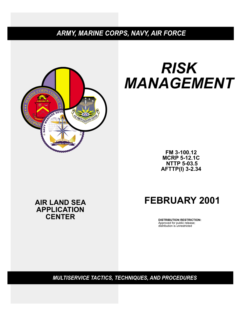 ARMY Risk Management FM 3-100.12 2001 61 pages cover