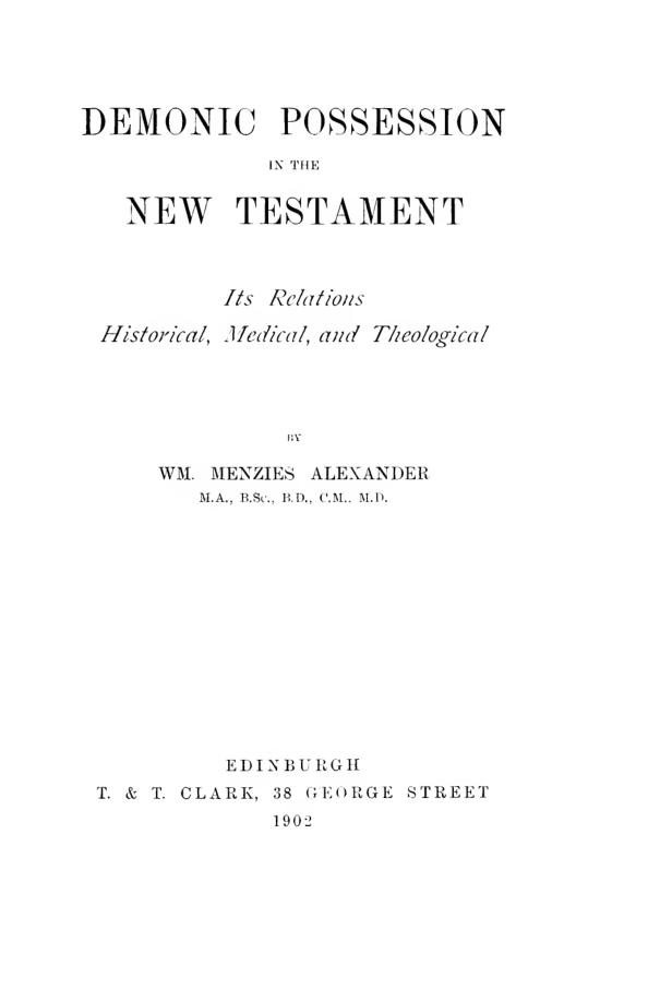 Demonic possession in the New Testament cover