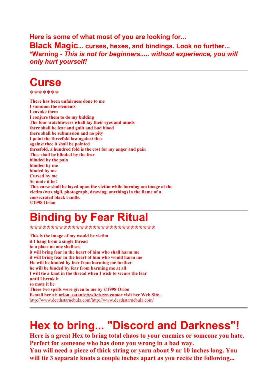 Black magic curses & spells cover