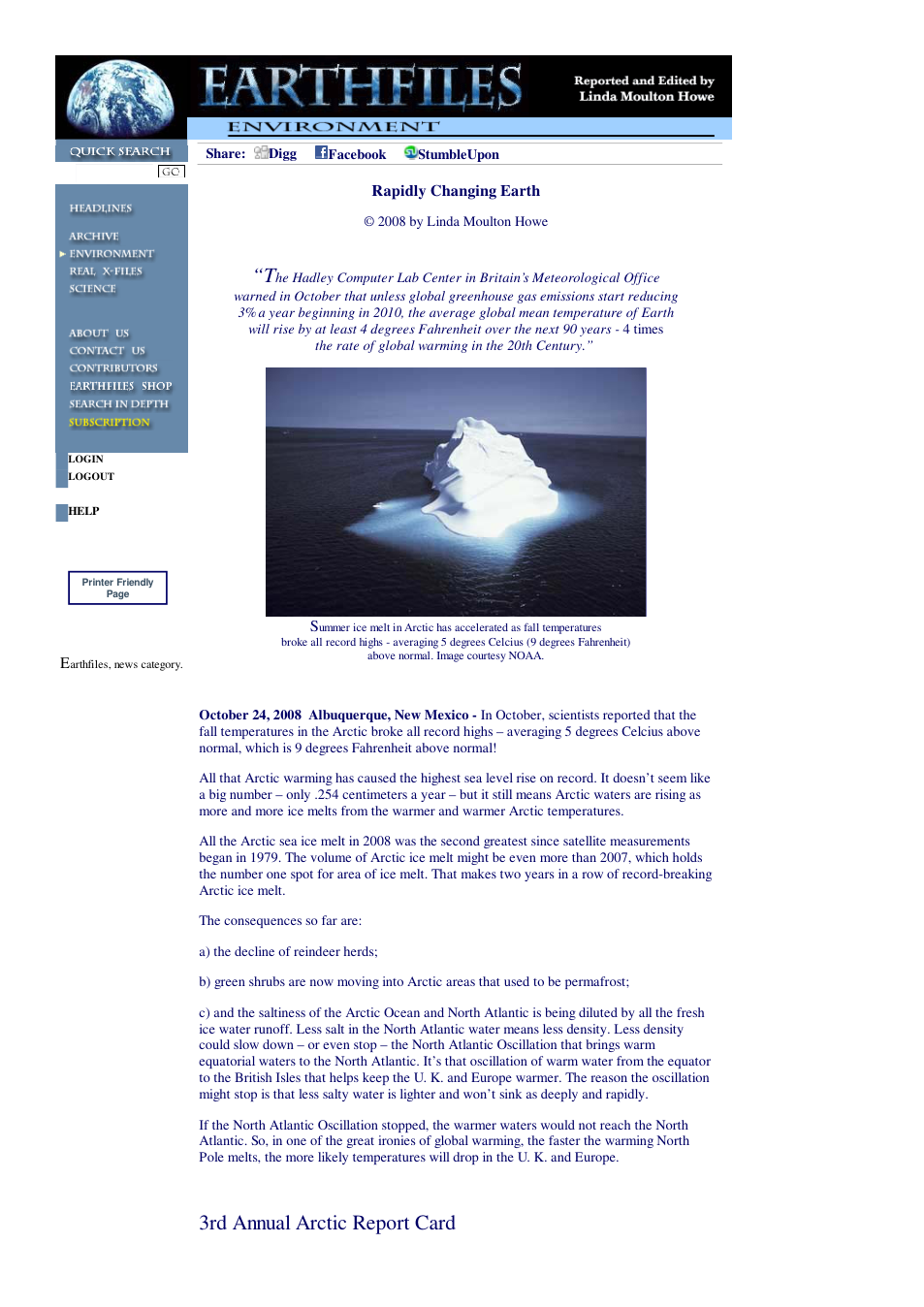 10 24 2008 Rapidly Changing Earth cover