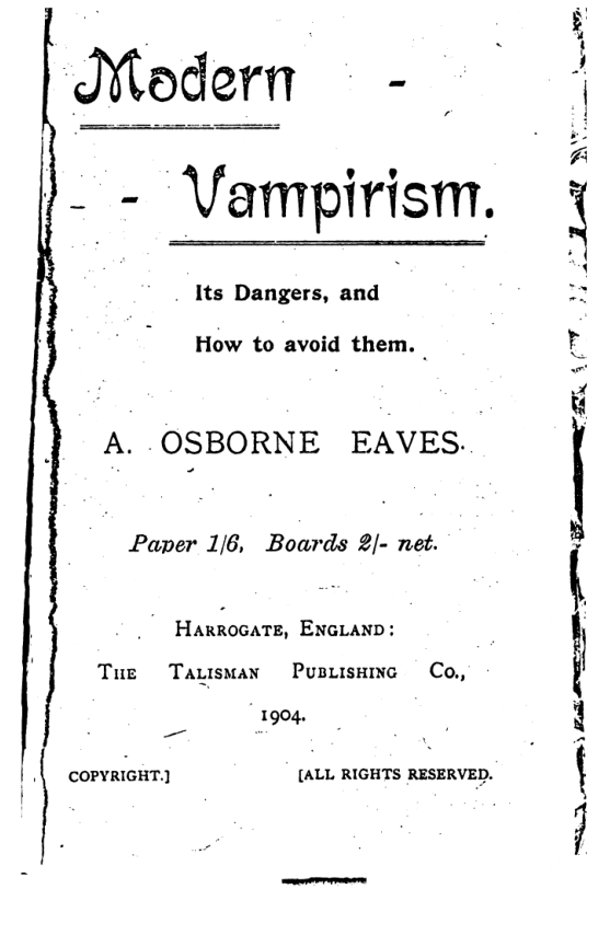 Modern vampirism cover