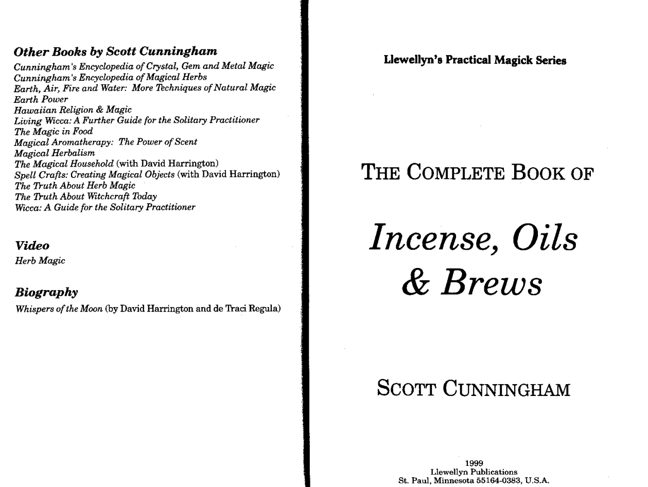 The Complete Book of Incense Oils and Brews cover