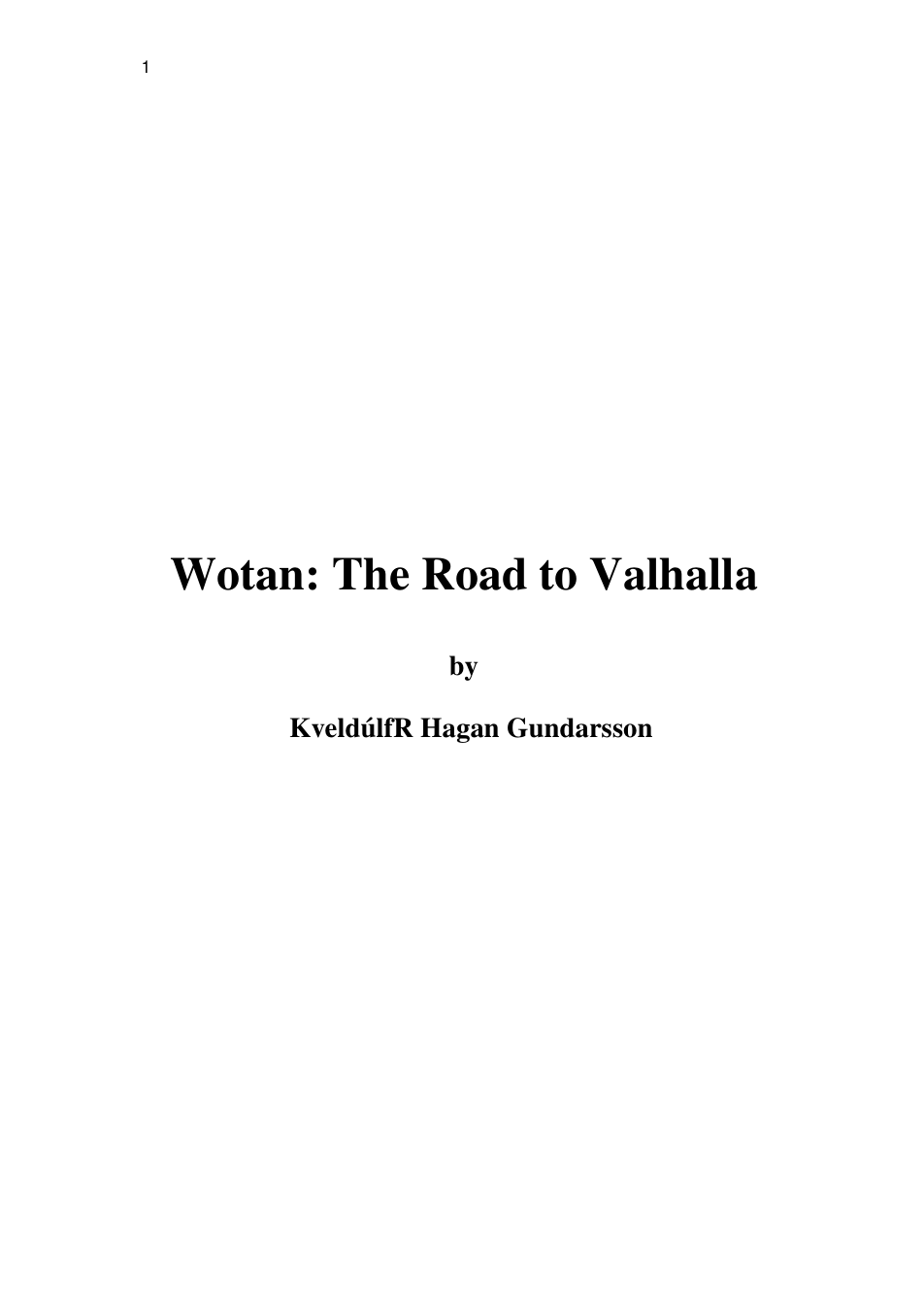 Wotan - The Road to Valhalla cover