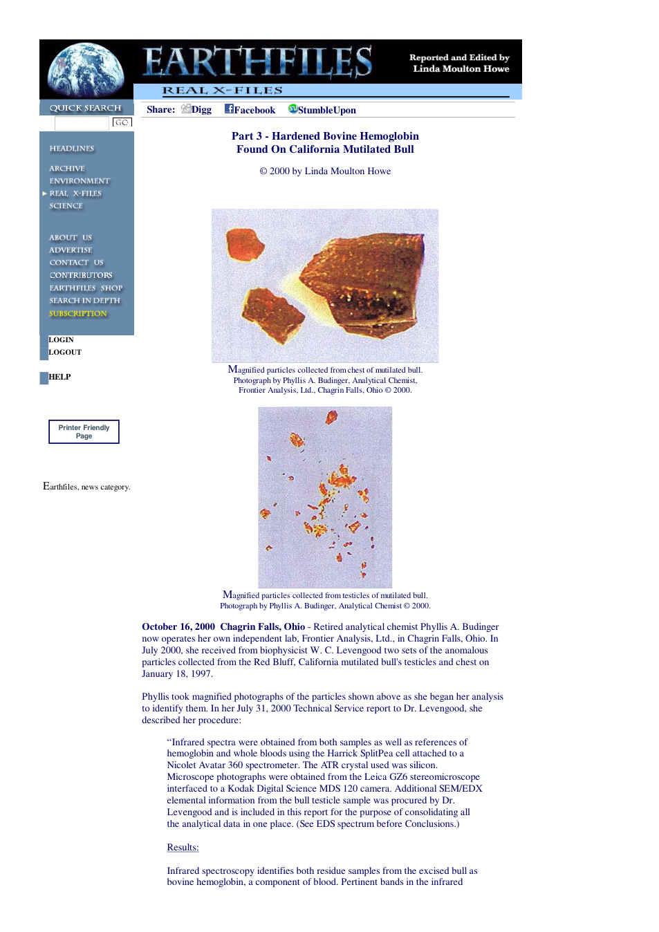 10 16 2000 Part 3 - Hardened Bovine Hemoglobin Found On California Mutilated Bull cover