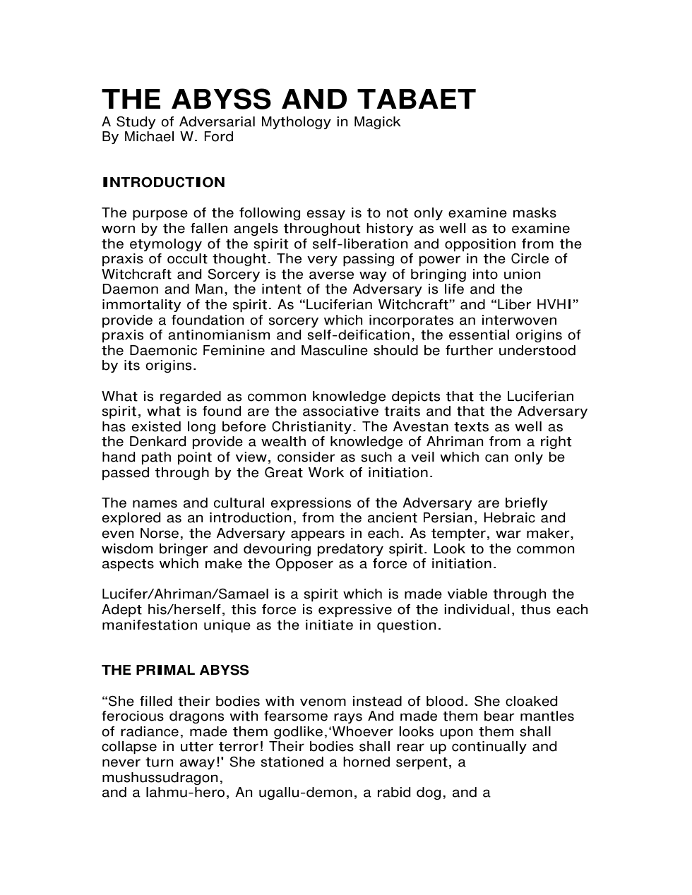 The Abyss and Tabaet cover