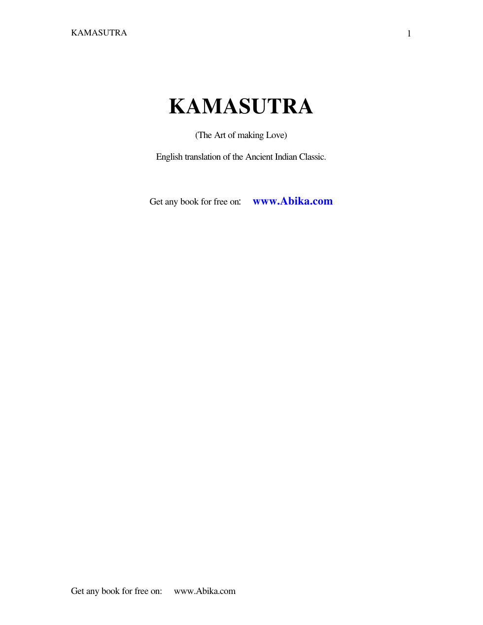 e-Book Vatsyayana - The Kama Sutra (1) cover