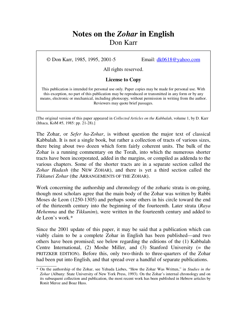 Notes on the Zohar cover