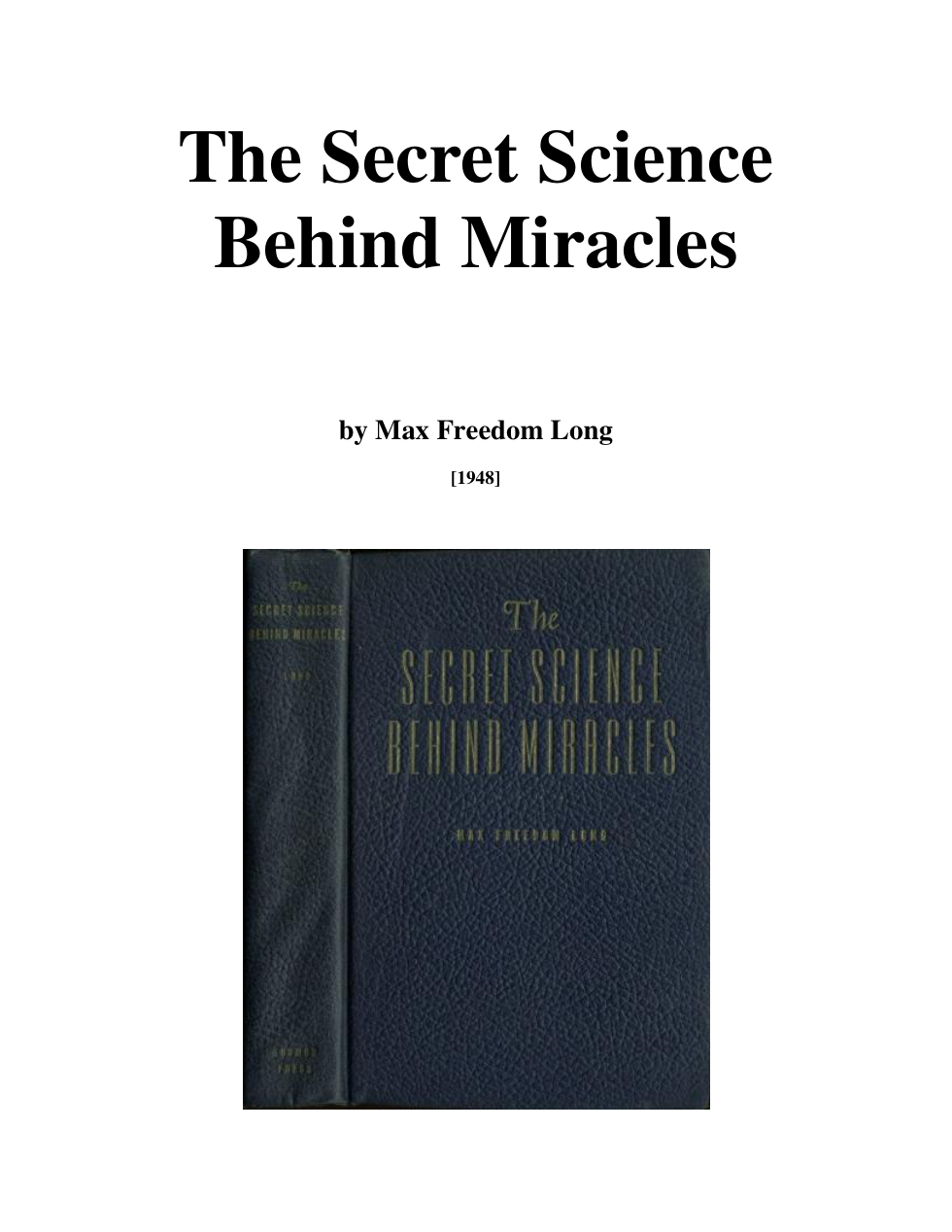 Max Freedom Long - The Secret Science Behind Miracles cover