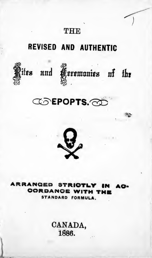 Rites & Ceremonies of the Epopts - Unknown cover