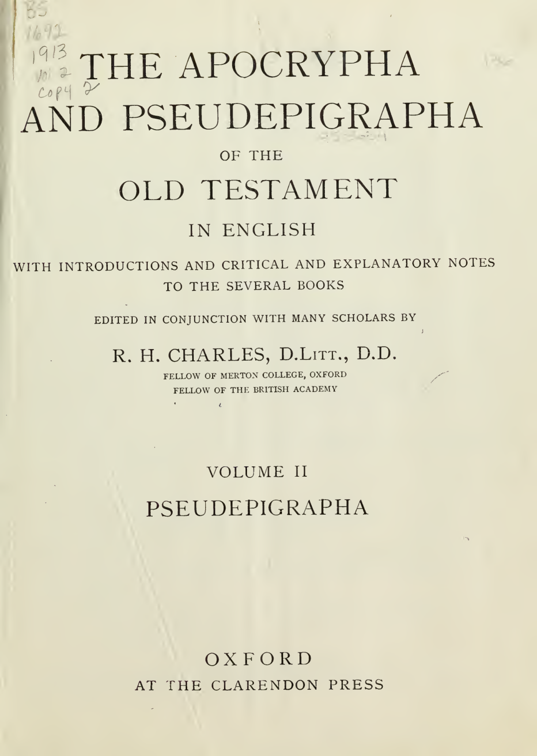 The Apocrypha and Pseudepigrapha of the Old Testament in English 2 cover