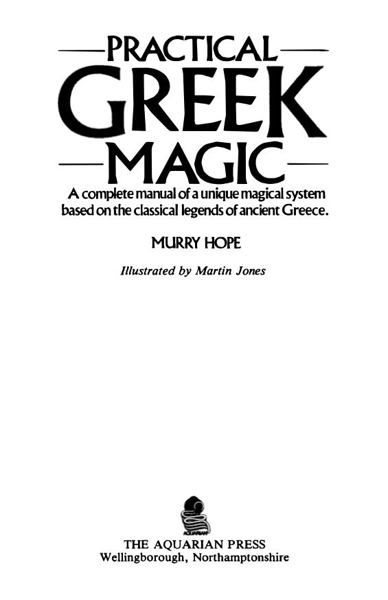 Hope - Practical Greek Magic cover