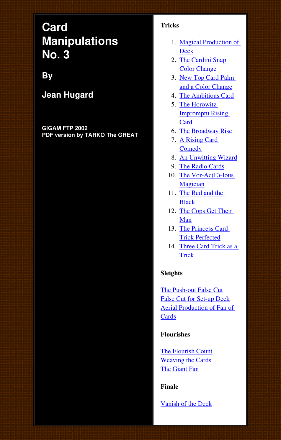 Jean Huguard - Card Manipulations 3 cover