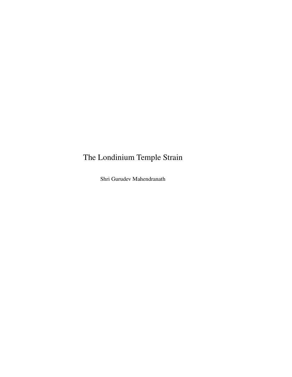 Londinium Temple Strain cover